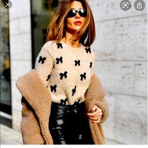 Zara bow sweater-new with tags! Sz S